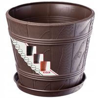 DONICZKA OSŁONKA Z PODSTAWKĄ DONICA BRĄZOWA 22cm