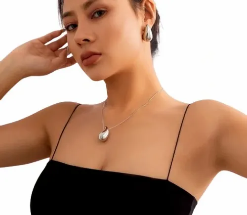 Naszyjnik łańcuszek srebrny KROPLA łezka na Arena.pl