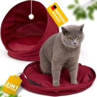 legowisko budka dla kota 2w1 rozmiar s czerwony