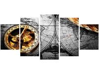 70CM 150CM ZEGAR 5 ELEM ZABYTKOWA MAPA DRUK OBRAZ