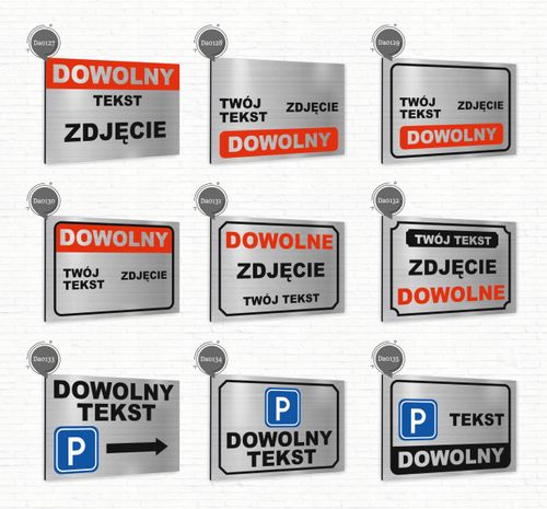 Tabliczka znak informacyjny 30x20 DOWOLNY NAPIS Nierdzewna NADRUK UV na Arena.pl