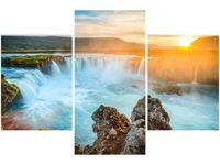 90X60CM OBRAZ WODOSPAD GODAFOSS TRZY OBRAZY