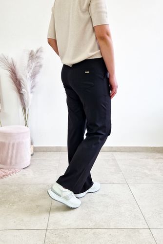 Simili Spodnie Damskie Prosta Nogawka Czarne 3 na Arena.pl