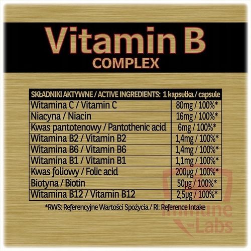 Immune-Labs Vit B Complex 120k WITAMINA B12 B2 B7 na Arena.pl
