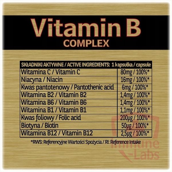 Immune-Labs Vit B Complex 120k WITAMINA B12 B2 B7 zdjęcie 2