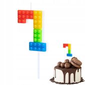 ŚWIECZKA URODZINOWA LEGO CYFERKA 7 KOLOROWA NA IMPREZĘ URODZINOWĄ