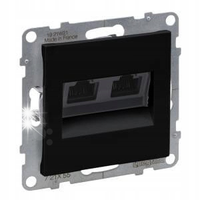 LEGRAND Suno CZARNE Gniazdo komputerowe UTP 6A 2xRJ45 KAT.6A 721455