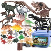 Zestaw figurek dinozaurów w walizce jaja dinozaura kreatywny dinozaury