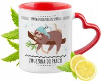 Dla Synowej Kubek Czerwony Z Uszkiem W Kształcie Serca Na Prezent