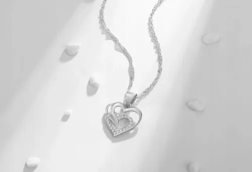 SREBRNY NASZYJNIK SERCE SREBRO 925 ŁAŃCUSZEK DAMSKI Z ZAWIESZKĄ GRAWER na Arena.pl