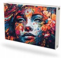 Mata magnetyczna magnes na grzejnik na wymiar KOLOROWY OBRAZ KOBIETY