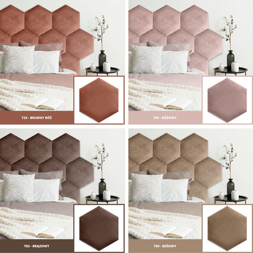 PANELE TAPICEROWANE PLASTER MIODU Heksagon BORDOWY 35cm x 40cm na Arena.pl