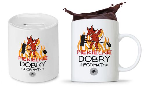 Zestaw Dla Informatyka Prezent Kubek + Skarbonka Z Nadrukiem Ze Zdjęciem na Arena.pl