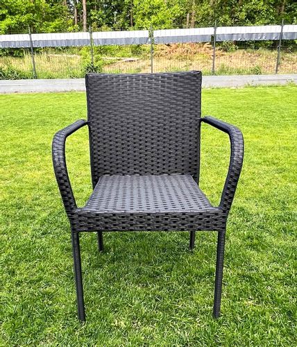 Krzesło tarasowe Sottile czarny technorattan na Arena.pl