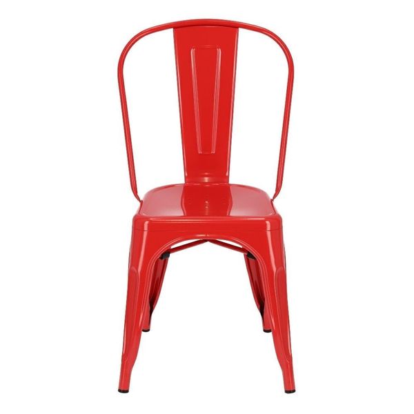 Krzesło Paris czerwone inspirowane Tolix zdjęcie 2