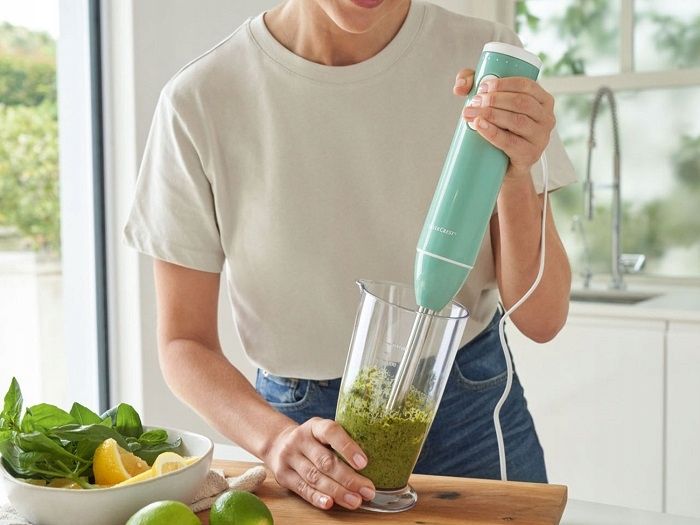 Blender ręczny SilverCrest SSMS 600 E3 rozdrabniacz mikser pojemnik miętowy zdjęcie 2