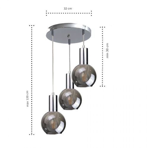 Lampa wisząca 3xE27 SUPRA SILVER na Arena.pl