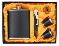 Zestaw Prezentowy Piersiówka + Nóż Kelnerski + Kieliszki + Lejek na Prezent