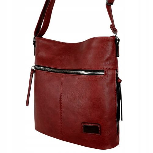 Torebka Damska Listonoszka Bordowa Torba Worek Na Ramię Długi Pasek Lekka na Arena.pl