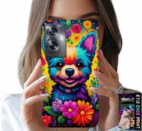 ETUI DO OPPO A79 5G - KWIACISTE WZORY PIESEK PIES JORK PLECKI