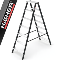 Drabina domowa stalowa dwustronna składana HIGHER 2x7 stopnie 150kg