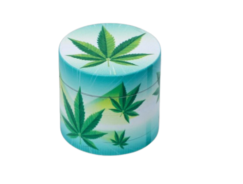 Młynek do Tytoniu Suszu Grinder Crusher Niebiesko-Biały z Listkami Marychy na Arena.pl