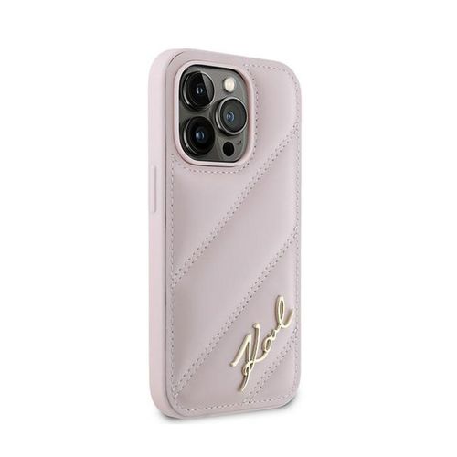 Karl Lagerfeld Diagonal Quilted Script - Etui iPhone 14 Pro Max (różowy) na Arena.pl