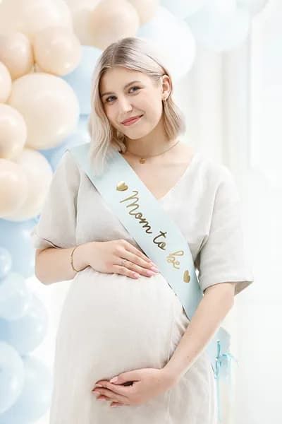 Szarfa Mom to Be, jasny niebieski zdjęcie 3