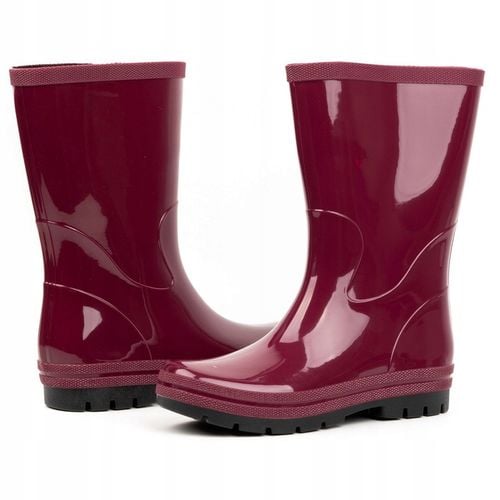 Kalosze damskie bordowe na działkę do ogrodu LEKKIE POLSKIE GUMOWCE na Arena.pl