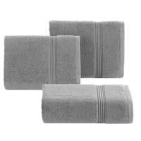 Ręcznik bawełniany frotte z ozdobną bordiurą MOLLY 30X50 srebrny
