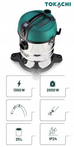 MOCNY ODKURZACZ PRZEMYSŁOWY SUCHO MOKRO GNIAZDKO 3300W HEPA GIPS POPIÓŁ na Arena.pl