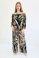 Komplet Spodni i Hiszpanki Zeberka Zielono Beżowy UNI