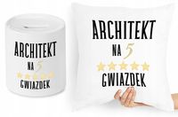 Dla Architekta Zestaw Poduszka + Skarbonka Prezent Z Nadrukiem Ze Zdjęciem