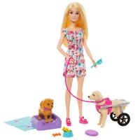 BARBIE ZESTAW LALKA BARBIE WETERYNARZ + 2 PIESKI PIESEK NA WÓZKU AKCESORIA