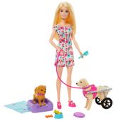BARBIE ZESTAW LALKA BARBIE WETERYNARZ + 2 PIESKI PIESEK NA WÓZKU AKCESORIA