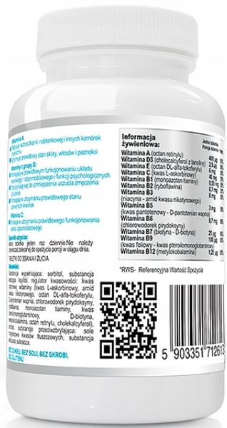 WISH Multiwitamina witaminy dla dzieci 120 tab. zdjęcie 2