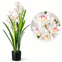 Sztuczny storczyk Cymbidium 105 cm biały ecru