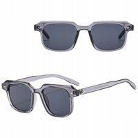 OKULARY PRZECIWSŁONECZNE prostokątne filtr UV400 damskie męski ETUI ŚCIERKA