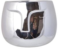 Doniczka ceramiczna twarz srebrna