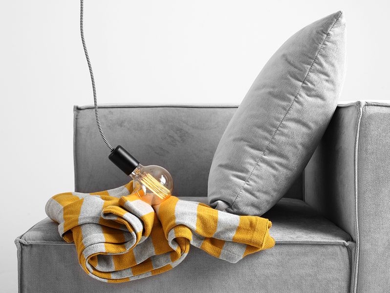 Moduł sofy MODU 95/95 R - szary, sofa modułowa, meble modułowe zdjęcie 4