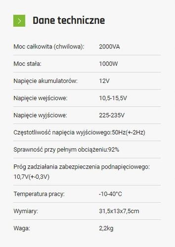 MODUŁ PRZETWORNICY SINUS-2000 na Arena.pl