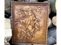 Płaskorzeźba Obraz Wniebowzięcie Maryi 35cm drewno