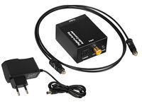 Konwerter optyczny TOSLINK DAC na 2xRCA z zasilaczem