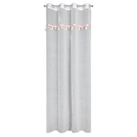 Firana dziecięca na przelotkach z taśmą dekoracyjną MOON 140X250 biała