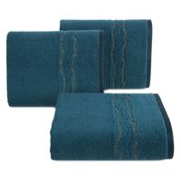 Ręcznik z bordiurą i błyszczącą nicią KARIN 50X90 ciemnoturkusowy