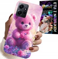 ETUI DO XIAOMI NOTE 12 4G - SŁODKI MIŚ NA RÓŻOWYM TLE, CASE + SZKŁO