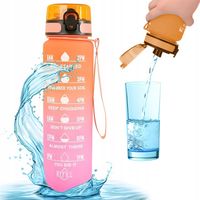 BUTELKA NA WODĘ Bidon Fitness MOTYWACJA Siłownia 1L Pomarańcz z Fuksją