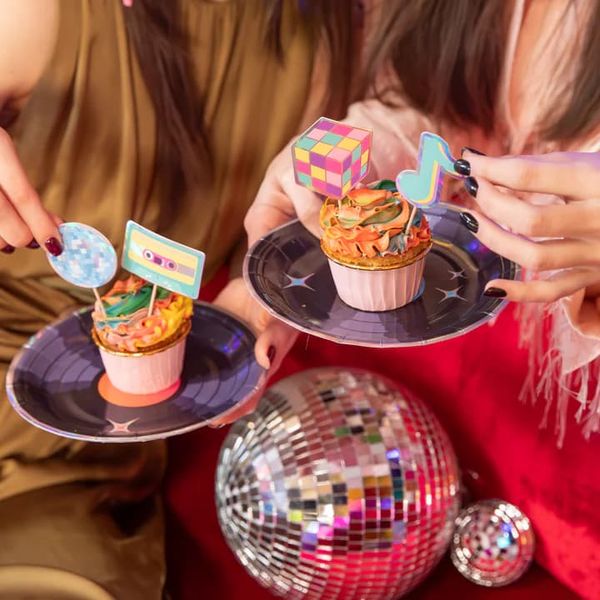Pikery do babeczek kolorowe Retro Disco, 8 szt. zdjęcie 2