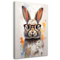 Obraz do pokoju nastolatka dziecka, Królik w okularach w