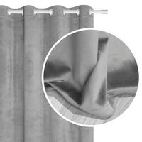 Zasłona gotowa na przelotkach VELVET SOFT 140x250 welurowa popielata
